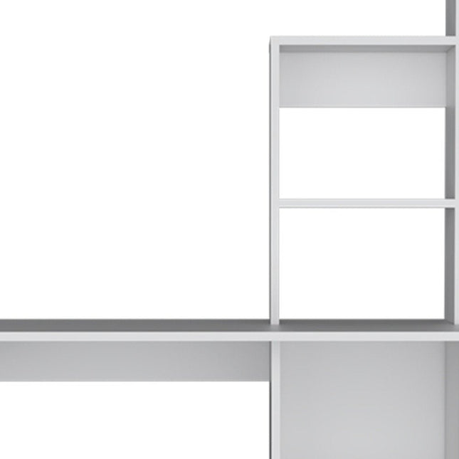 39" White Wood Computer Desk With Hutch HomeRoots