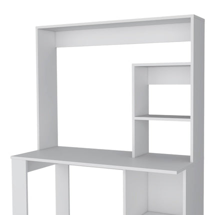 39" White Wood Computer Desk With Hutch HomeRoots