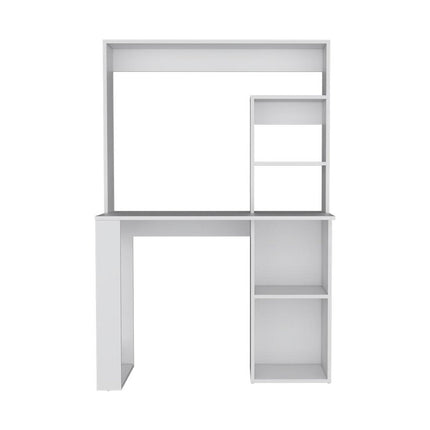39" White Wood Computer Desk With Hutch HomeRoots