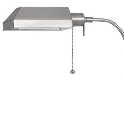 57" Nickel Adjustable Traditional Shaped Floor Lamp With Nickel Square Shade HomeRoots