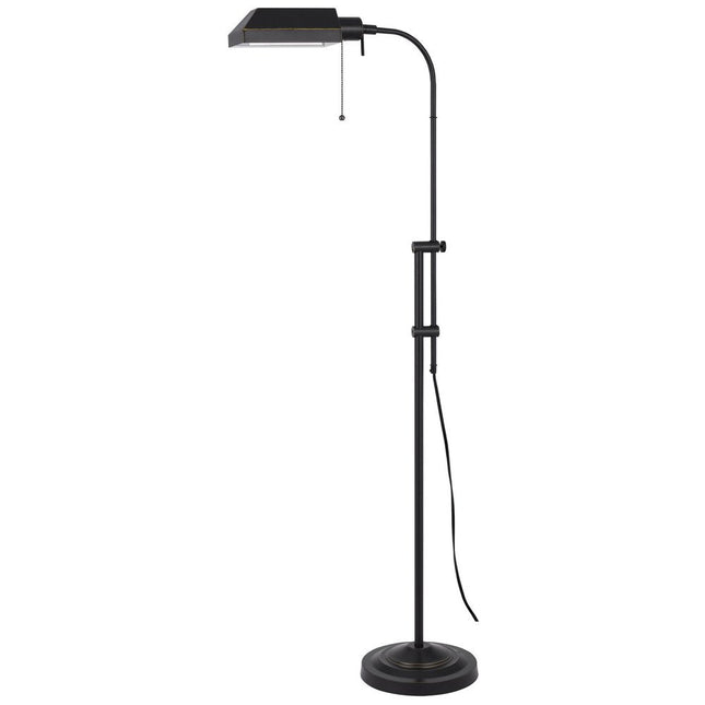 57" Bronze Metal Adjustable Floor Lamp With Bronze Metal Square Shade HomeRoots