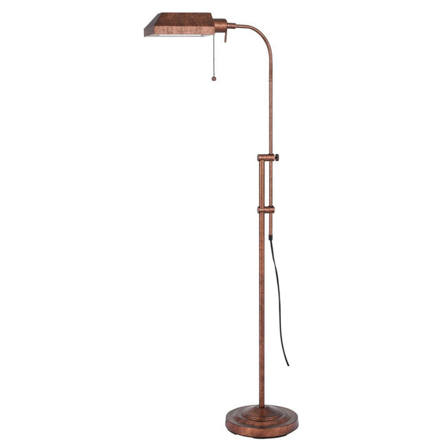 57" Rusted Adjustable Traditional Shaped Floor Lamp With Rust Square Shade HomeRoots