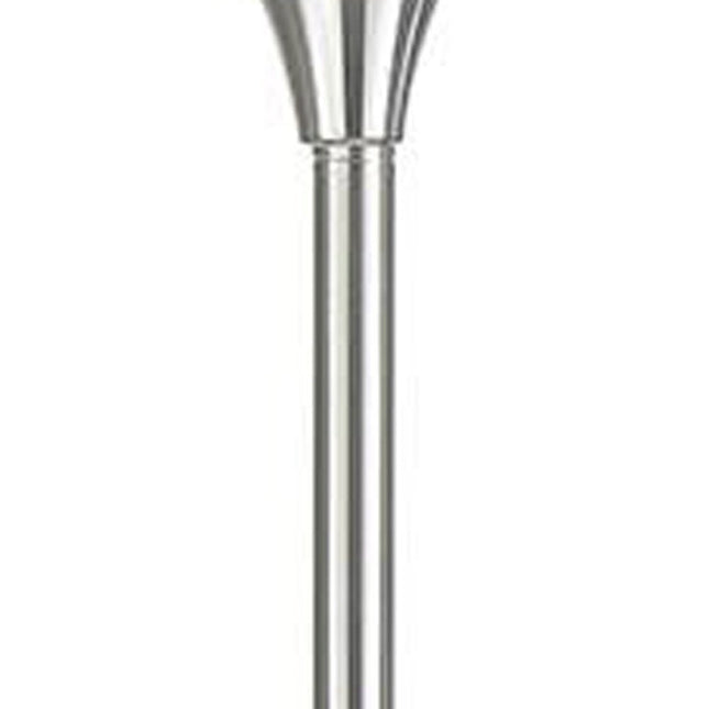 70" Nickel Metal Torchiere Floor Lamp With White Glass Dome Shade HomeRoots