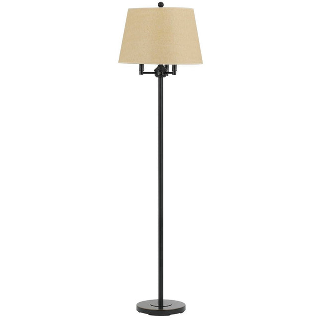 62" Bronze Four Light Floor Lamp With Beige Fabric Square Shade HomeRoots