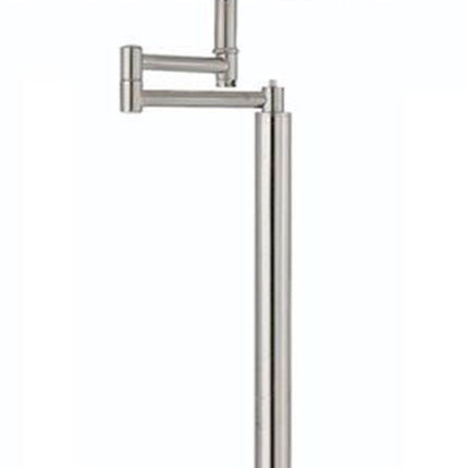 60" Nickel Swing Arm Floor Lamp With White Square Shade HomeRoots