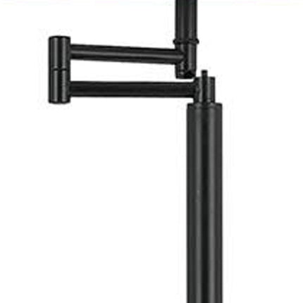 60" Bronze Swing Arm Floor Lamp With White Square Shade HomeRoots