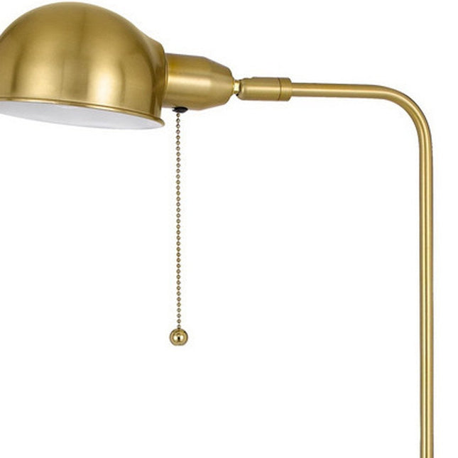 58" Brass Adjustable Floor Lamp With Bronze Dome Shade HomeRoots