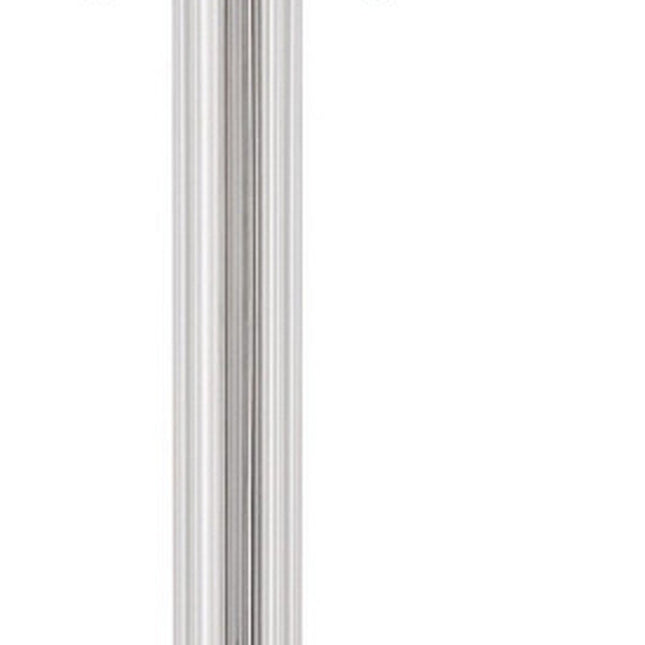 60" Chrome Two Light Traditional Shaped Floor Lamp With White Rectangular Shade HomeRoots