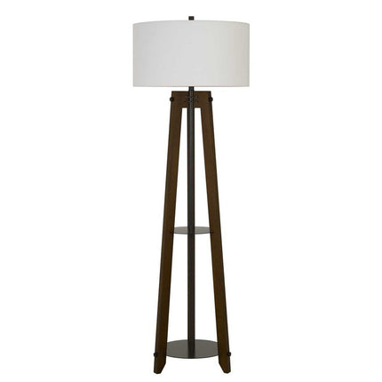 65" Brown Tripod Floor Lamp With White Rectangular Shade HomeRoots