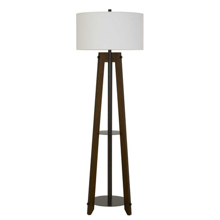65" Brown Tripod Floor Lamp With White Rectangular Shade HomeRoots