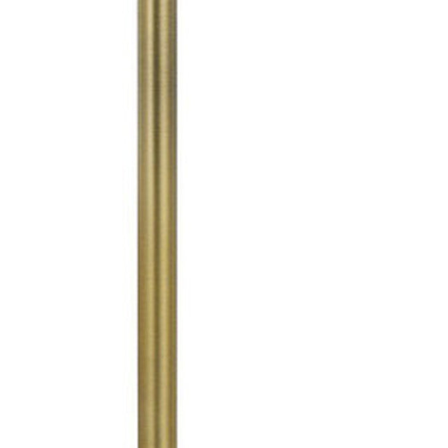 62" Brass Tray Table Floor Lamp With White Square Shade HomeRoots