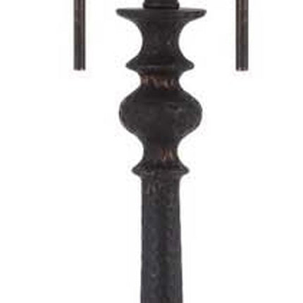 63" Rust Two Light Floor Lamp With Beige Fabric Square Shade HomeRoots