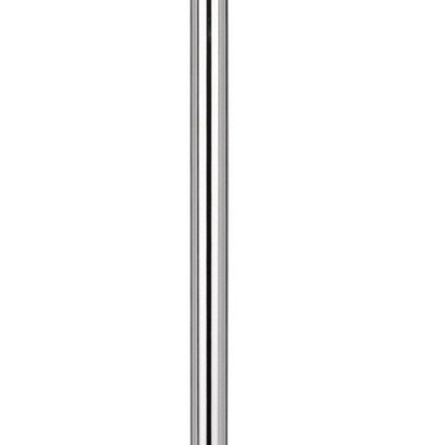 61" Chrome Tray Table Floor Lamp With White Square Shade