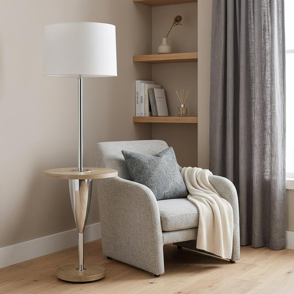 HomeRoots Tray Table Floor Lamp - Thumbnail 3