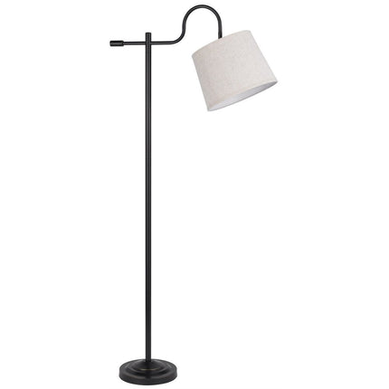 63" Bronze Adjustable Traditional Shaped Floor Lamp With Gray Square Shade HomeRoots