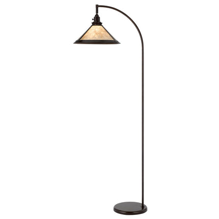 65" Bronze Traditional Shaped Floor Lamp With White Empire Shade HomeRoots