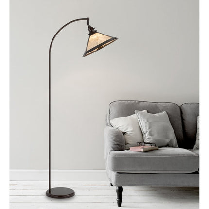 65" Bronze Traditional Shaped Floor Lamp With White Empire Shade HomeRoots