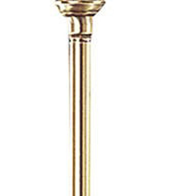 59" Bronze Metal Swing Arm Floor Lamp With Beige Fabric Empire Shade HomeRoots