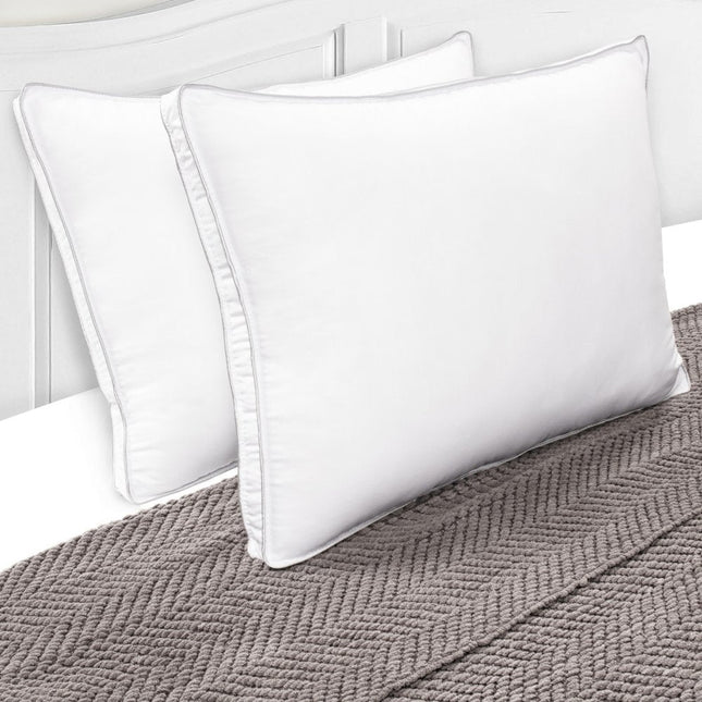 Set of Two Microfiber Down Alternative Medium Hypoallergenic King Size Bed Pillows HomeRoots