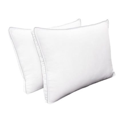 Set of Two Microfiber Down Alternative Medium Hypoallergenic King Size Bed Pillows HomeRoots