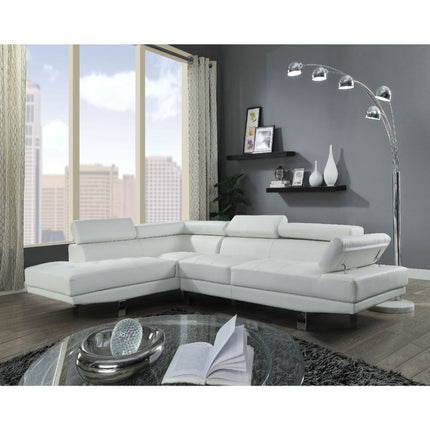 ACME 52645 Connor Sectional Sofa, Cream PU (1Set/2Ctn)