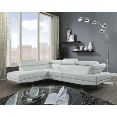 ACME 52645 Connor Sectional Sofa, Cream PU (1Set/2Ctn) ACME Furniture