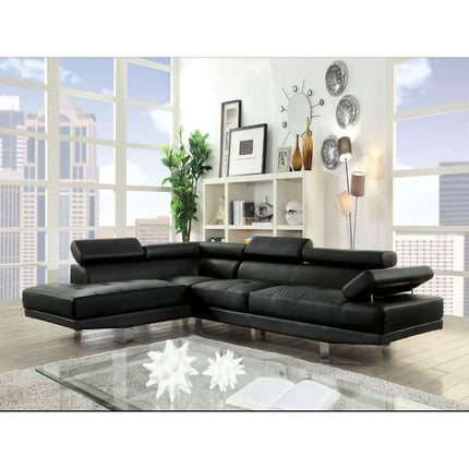 ACME 52650 Connor Sectional Sofa, Black PU (1Set/2Ctn)