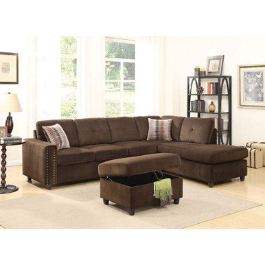 ACME 52703 Belville Ottoman with Storage, Chocolate Velvet ACME Furniture