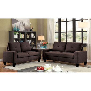 ACME 52730 Platinum II Sofa & Loveseat, Chocolate Linen (1Set/2Ctn) ACME Furniture