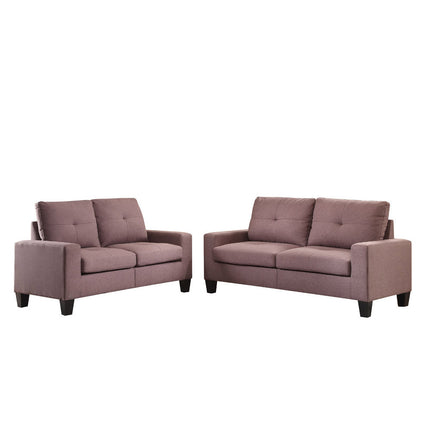 ACME 52730 Platinum II Sofa & Loveseat, Chocolate Linen (1Set/2Ctn)