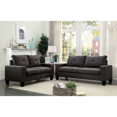 ACME 52735 Platinum II Sofa & Loveseat, Gray Linen (1Set/2Ctn) ACME Furniture