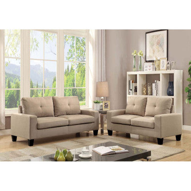 ACME 52740 Platinum II Sofa & Loveseat, Beige Linen (1Set/2Ctn) ACME Furniture