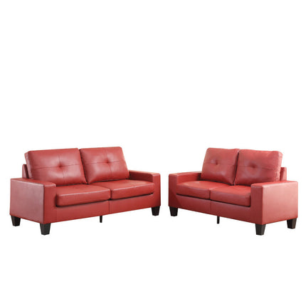 ACME 52745 Platinum II Sofa & Loveseat, Red PU (1Set/2Ctn)