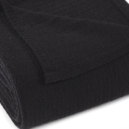 King Black Cotton Waffle Weave Blanket HomeRoots