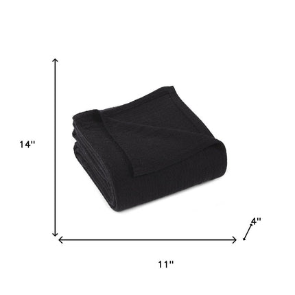 King Black Cotton Waffle Weave Blanket HomeRoots