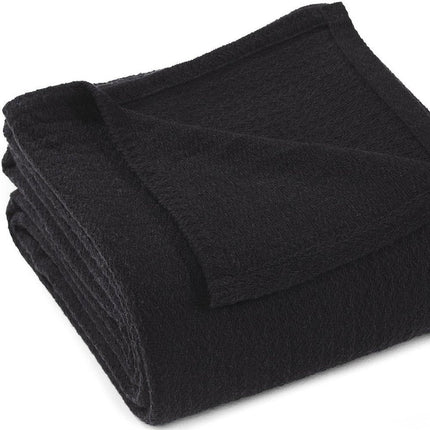 King Black Cotton Waffle Weave Blanket HomeRoots