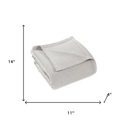 King Silver Cotton Waffle Weave Blanket HomeRoots