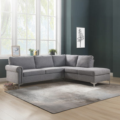 ACME 52755 Melvyn Sectional Sofa, Gray Fabric ACME Furniture