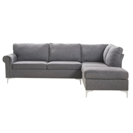 ACME 52755 Melvyn Sectional Sofa, Gray Fabric