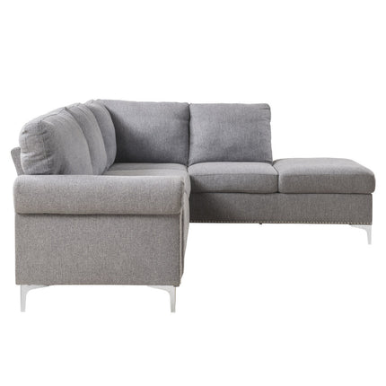 ACME 52755 Melvyn Sectional Sofa, Gray Fabric