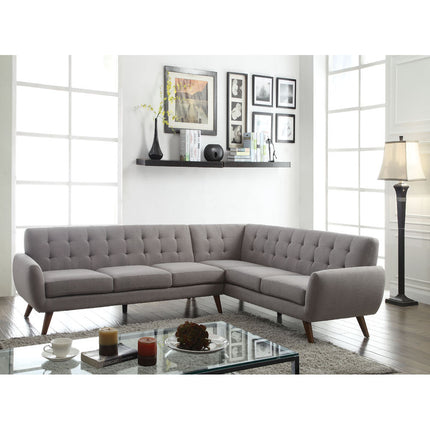 ACME 52765 Essick Sectional Sofa, Light Gray Linen (1Set/2Ctn)