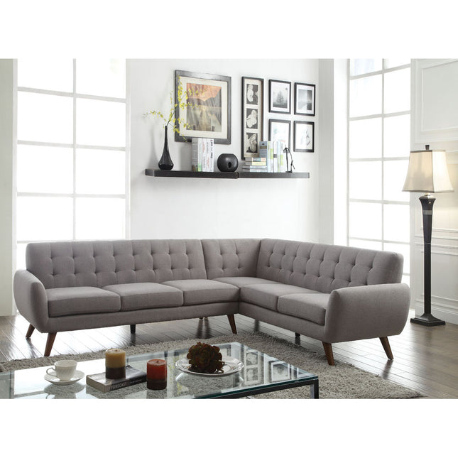 ACME 52765 Essick Sectional Sofa, Light Gray Linen (1Set/2Ctn)