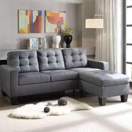 ACME 52775 Earsom Sofa and Ottoman, Gray Linen