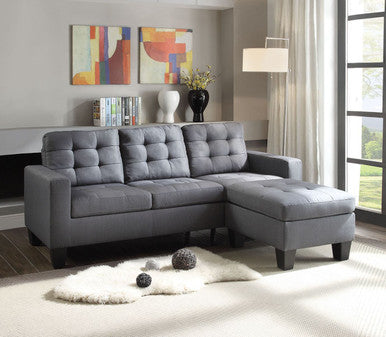 ACME 52775 Earsom Sofa and Ottoman, Gray Linen ACME Furniture