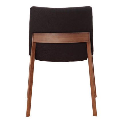 Set of Two Black and Walnut Upholstery Dining Side Chairs HomeRoots