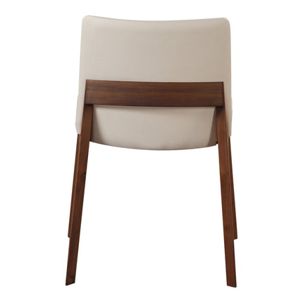 Set of Two White and Brown Faux Leather Dining Side Chairs HomeRoots