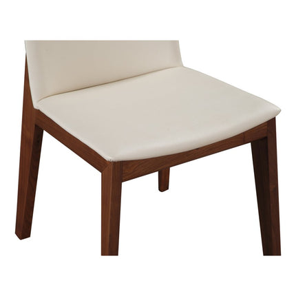 Set of Two White and Brown Faux Leather Dining Side Chairs HomeRoots