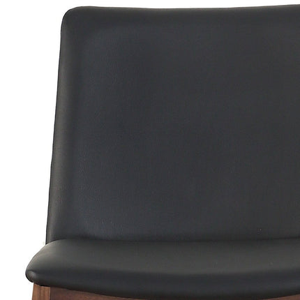 Set of Two Black and Walnut Upholstery Dining Side Chairs HomeRoots