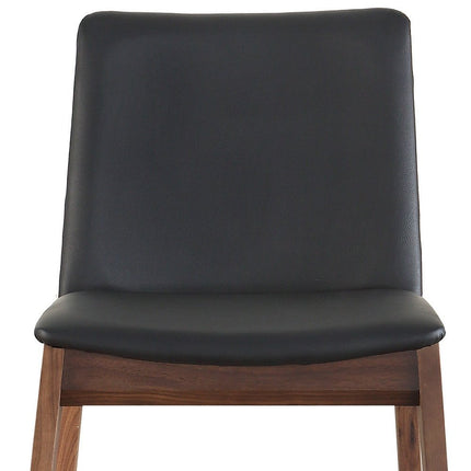 Set of Two Black and Walnut Upholstery Dining Side Chairs HomeRoots