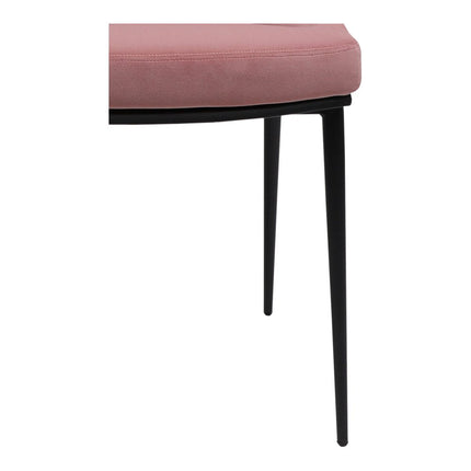 Set of Two Pink and Black Velvet Dining Side Chairs HomeRoots